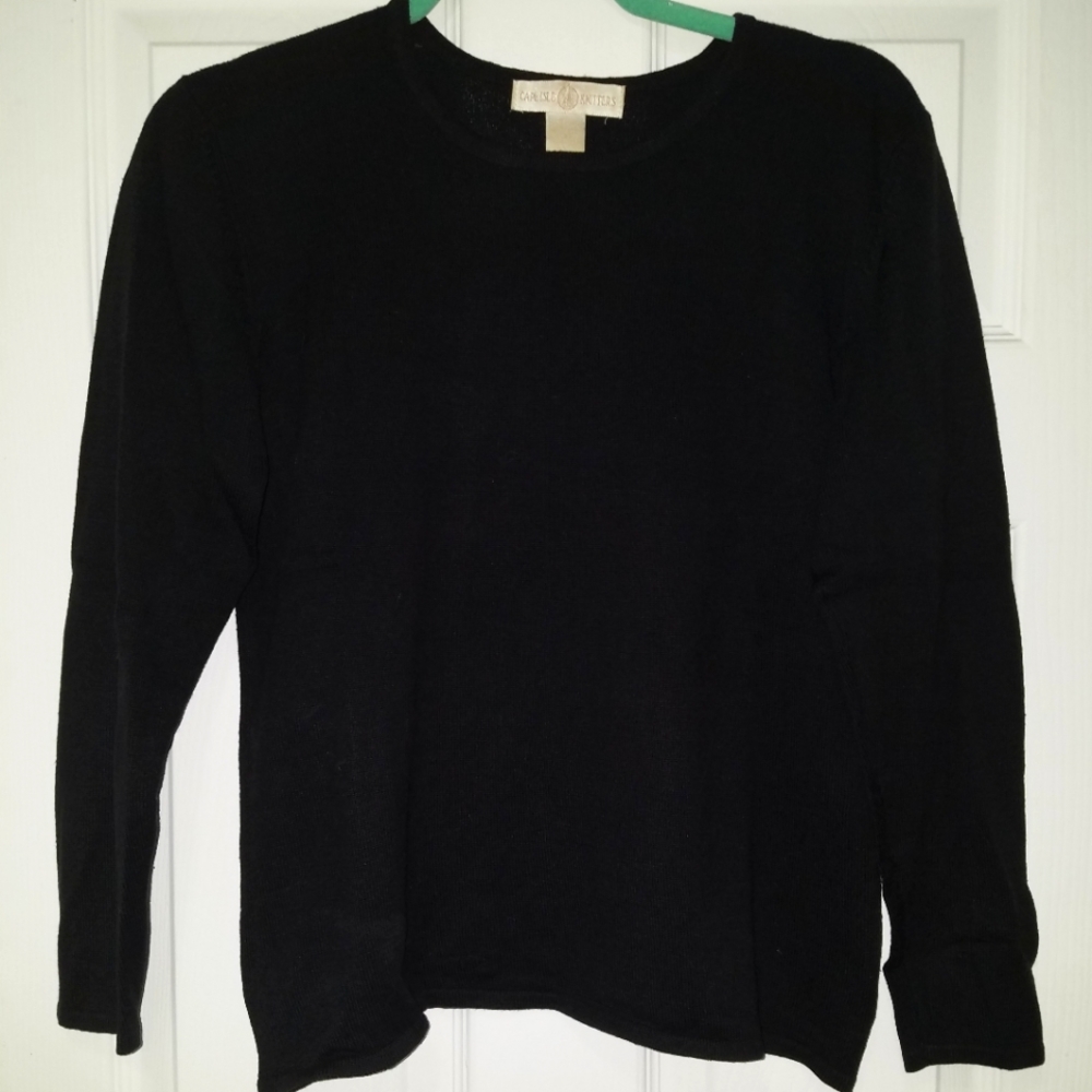 Black, cotton/argyle sweater